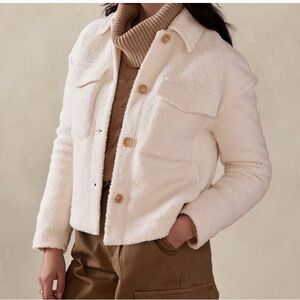 BANANA REPUBLIC Sherpa Trucker Jacket Shacket Style 50354-8 Size Small